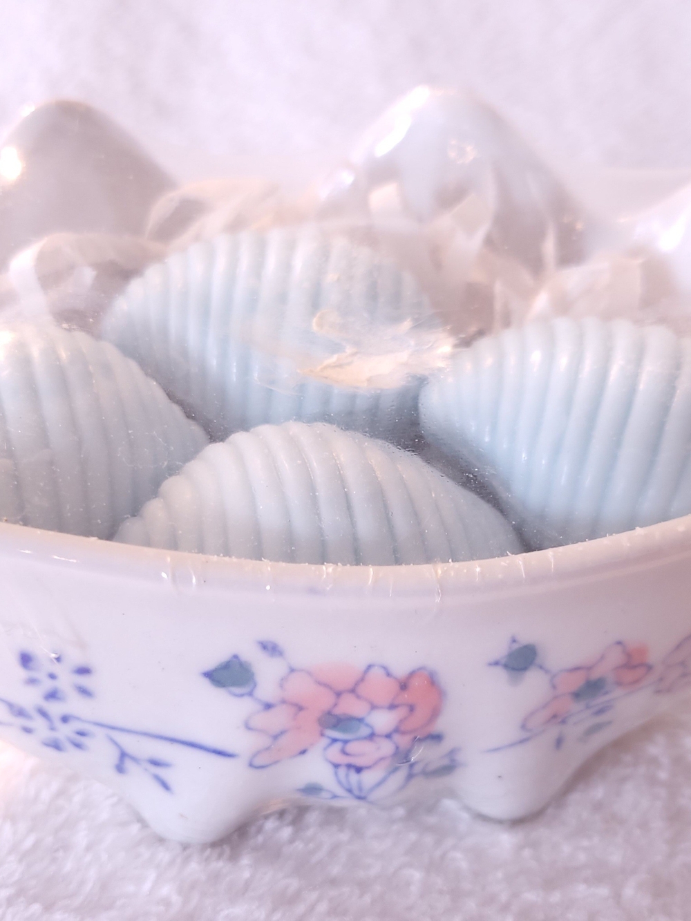 Vintage Seashell Soap Dish W/ 4 Soaps Gift Set Coastal Cottage Decor Gianna NOS